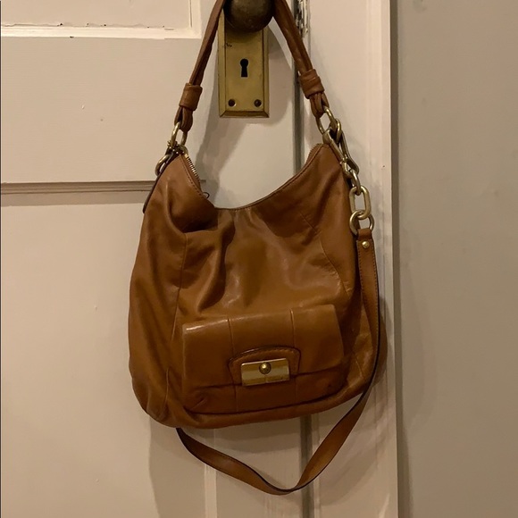 Camel color COACH shoulder or cross body - Picture 1 of 8